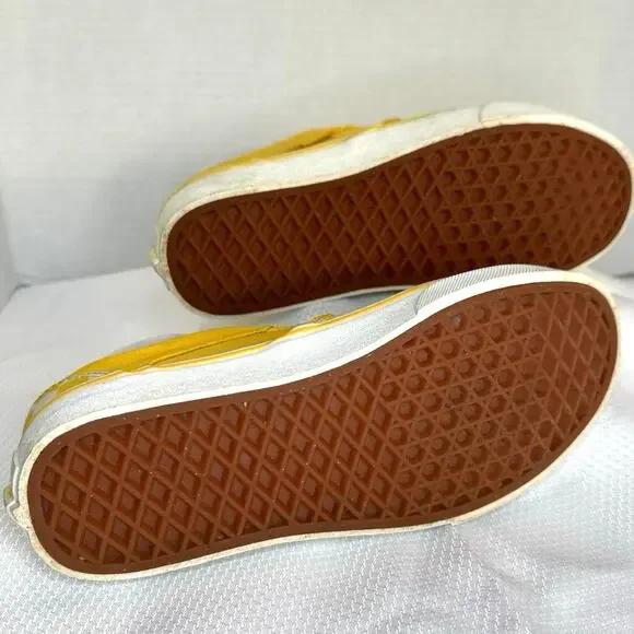 VANS Off The Wall Checkerboard Women's Size 7 Slip-On Sneaker Yellow & White - Picture 5 of 7